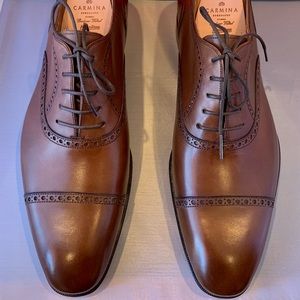 Men’s Cap Toe Oxfords. UK size 9, US size 10. Brand: Carmina. Majorca, Spain.